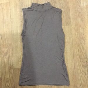 Brown turtle neck tank top